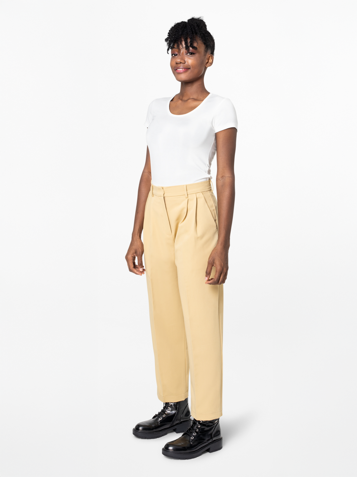 High-Waisted Pleated Trousers