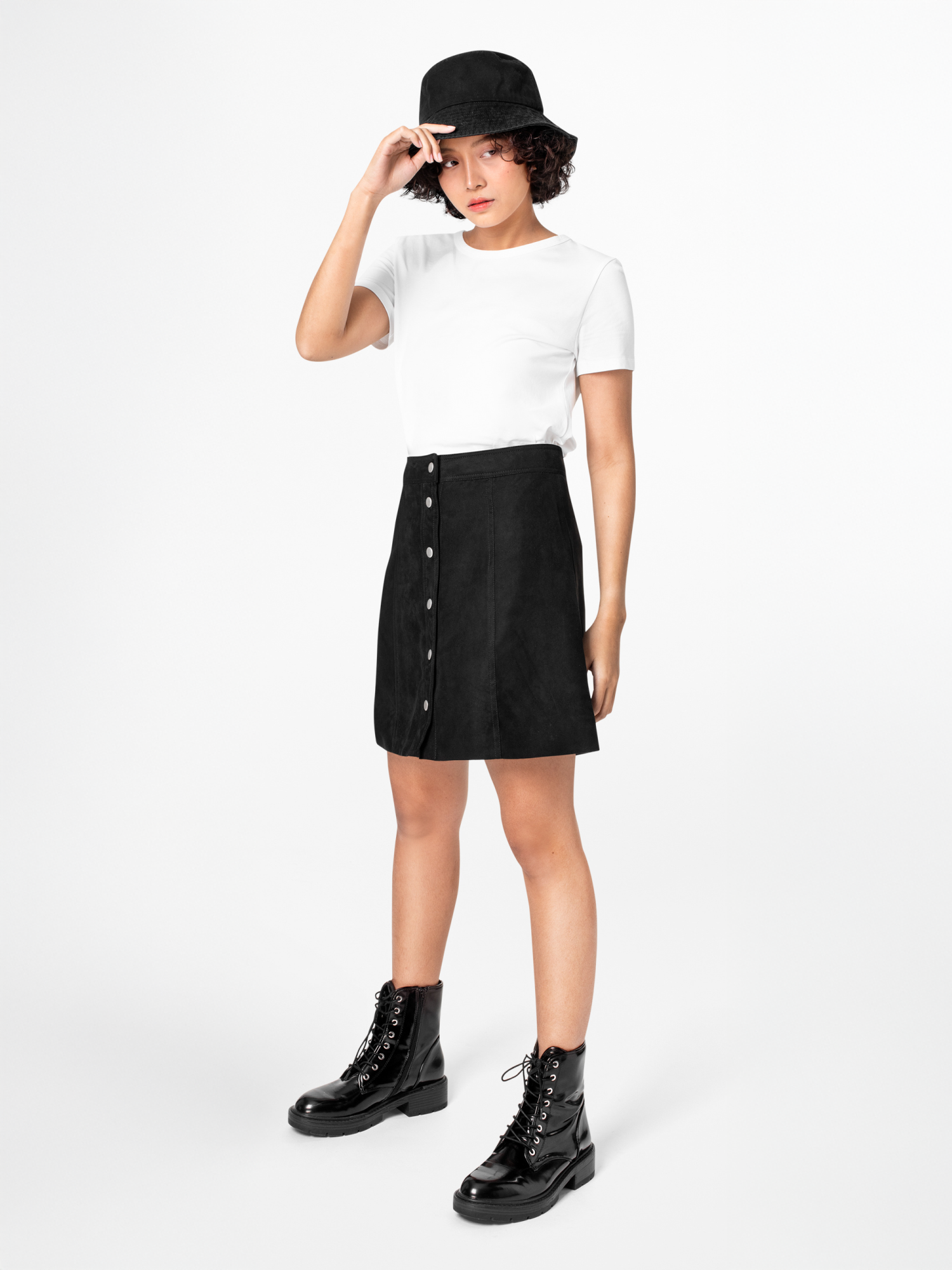 Button-Down A-Line Skirt