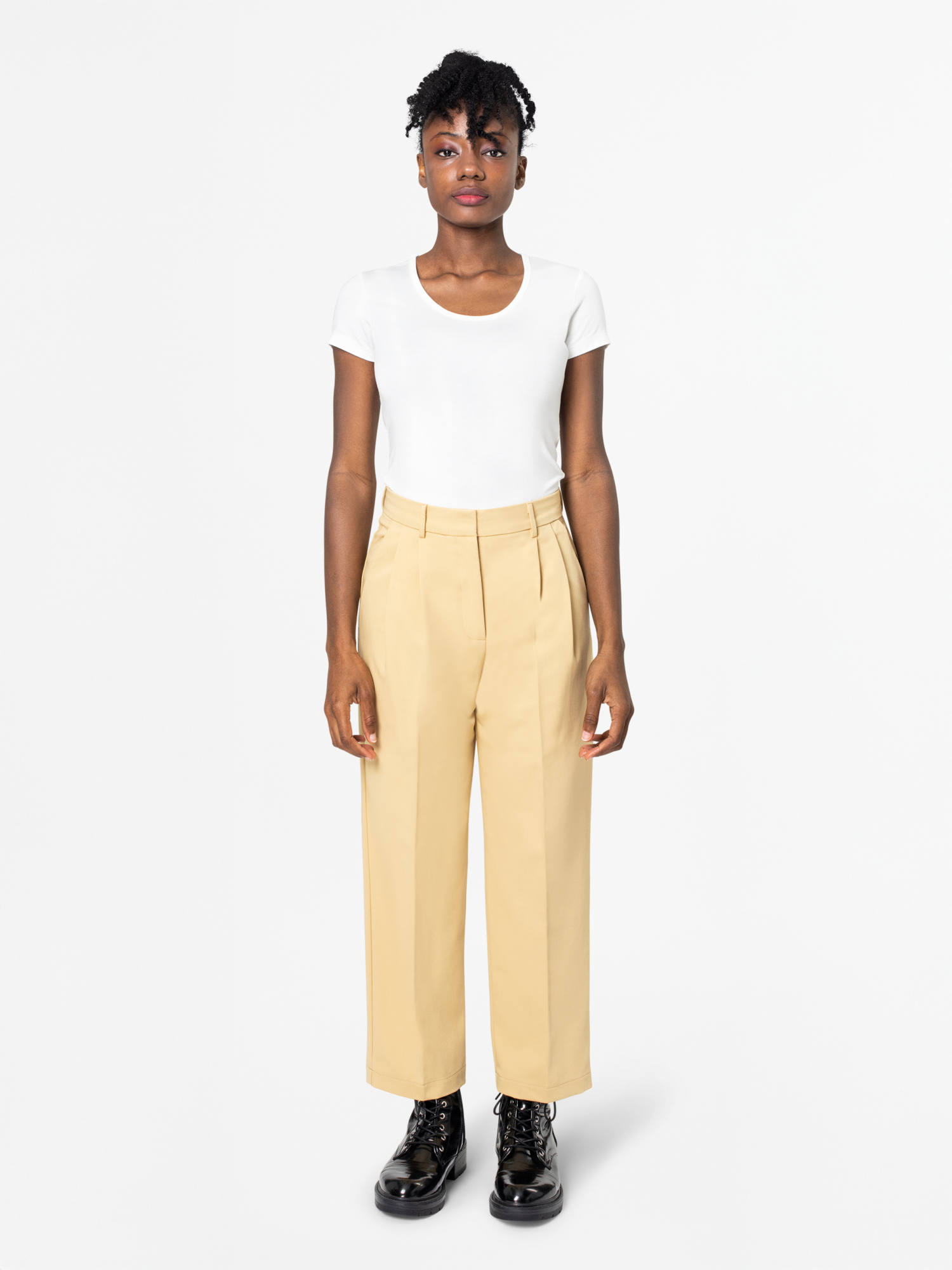 High-Waisted Pleated Trousers