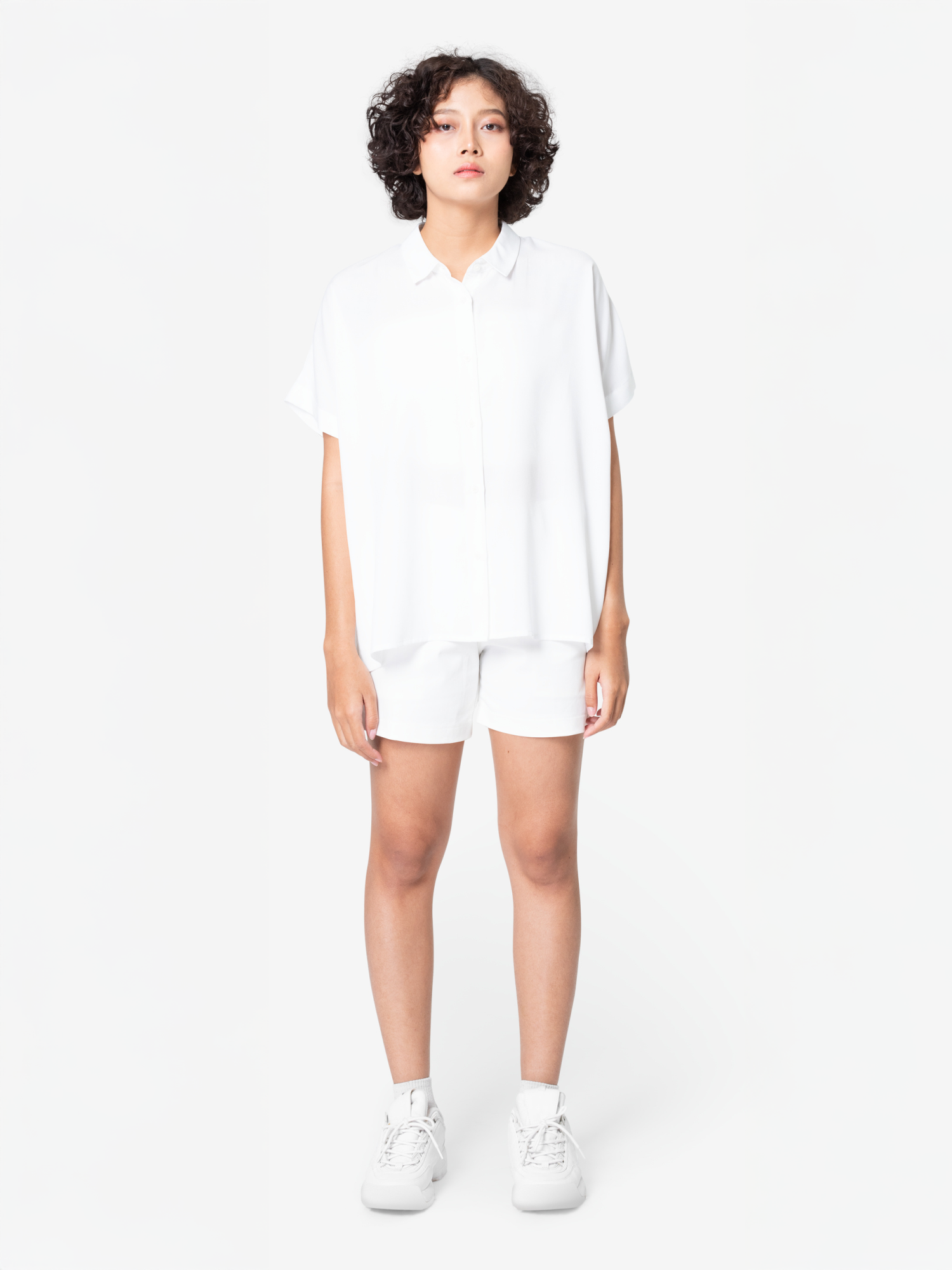 Relaxed Fit Button-Down Shorts